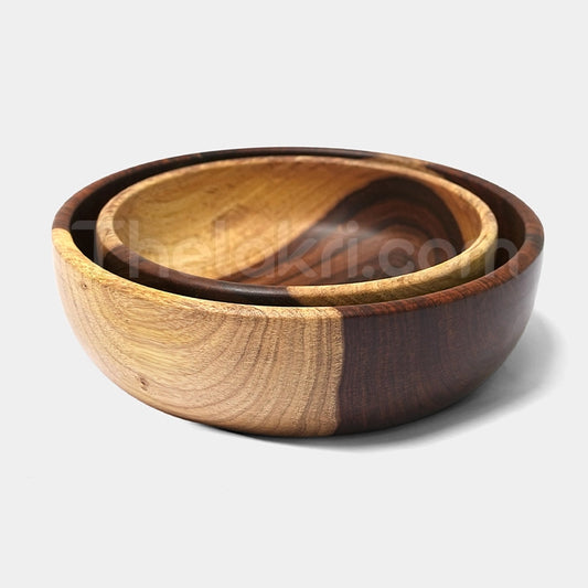 Wooden 2 Big Bowl Set