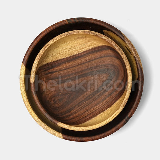 Wooden 2 Big Bowl Set