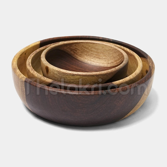 Wooden 3 Big Bowl Set