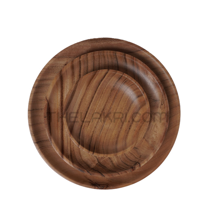 Wooden 3 Plate Set