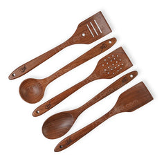 Premium Wooden Cooking Spoon Set (Set of 5)