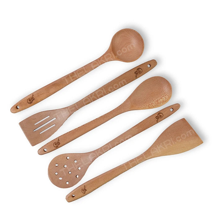 Premium Wooden Cooking Spoon Set (Set of 5)