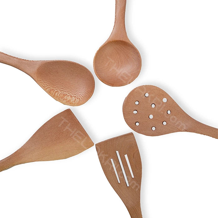 Premium Wooden Cooking Spoon Set (Set of 5)
