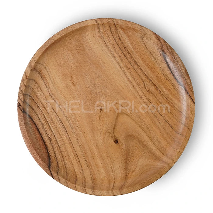 Wooden Platter, 4 Bowls, 4 Spoons Set