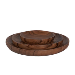 Wooden 3 Plate Set